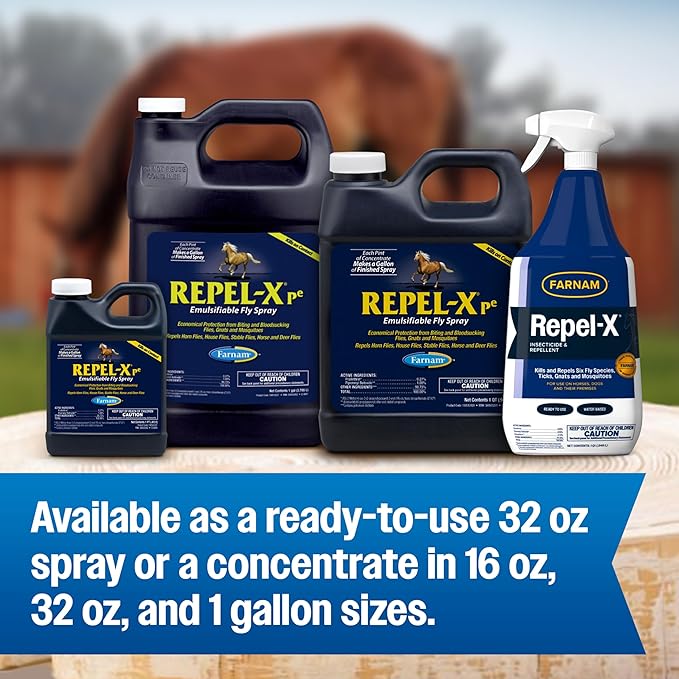 Farnam Repel-X Insecticide & Repellent Water-based Fly Spray for Horses, Dogs and Premises, 32 Ounces