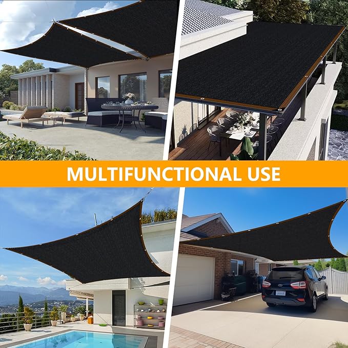 Shade-Cloth 85-90% for Garden Plants 6.5x20 FT, Black Sun-Block Shade Cover Mesh Tarp with Grommets Sun Shade Canopy for Outdoor Pergola Patio Flower Lawn Kennel Chicken Coop