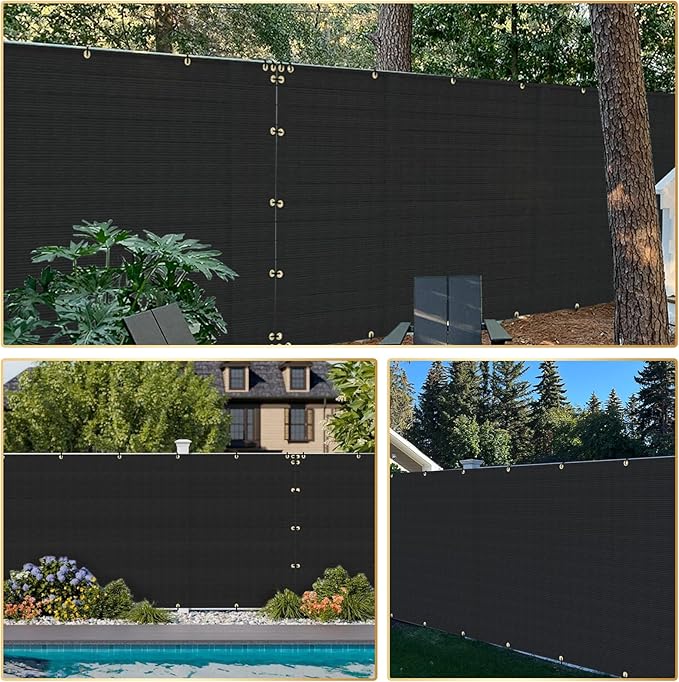 Privacy Fence Screen 5' x 132 Fencing Cover Heavy Duty Mesh Windscreen Cloth for Outdoor Garden Patio Backyard Chain Link Fence Black