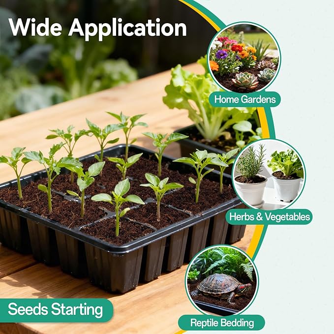 ZeeDix 50pcs(40mm) Coco Coir Pellets Potting Soil Indoor Plants, Compressed Coconut Coir Soil Pellets Seed Starting Pellets Soil Discs for Planting Flowers Bonsai Herbs Plants and Vegetables