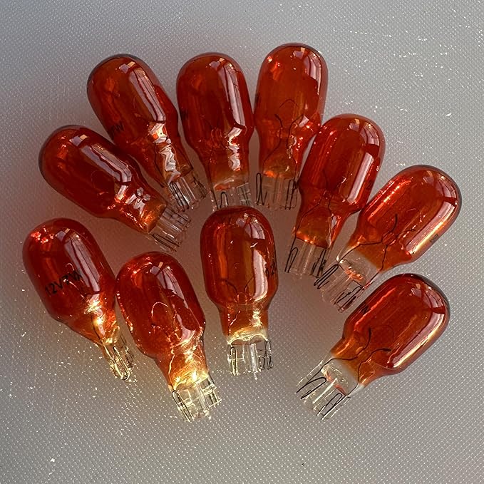 Diximus 12 Volt 11 Watt Amber Bulbs Low Voltage T5 Landscape Bulb - Landscape Light Bulbs - Low Voltage Landscape Light Bulbs - 10 Pack (Amber, 10)