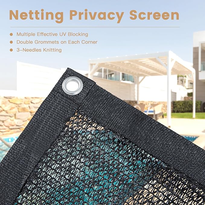 VICLLAX 70% Customized Black Garden Shade Cloth Sun Shade Fabric – UV Resistant Durable Sunblock Netting for Plants, Outdoor Patio, and Greenhouse Coverage, 18x20 FT
