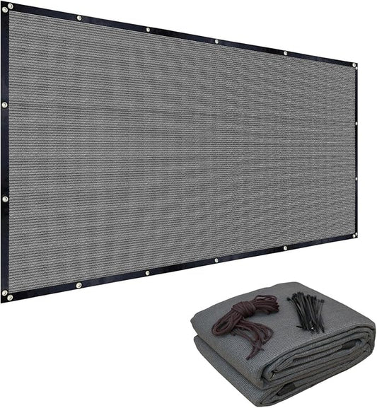 FAIR WIND 90% Sun Shade Cloth with Improved Grommets 6' x 10' Outdoor Sun Screen Fabric Cover for Patio Garden Pergola Canopy - Grey