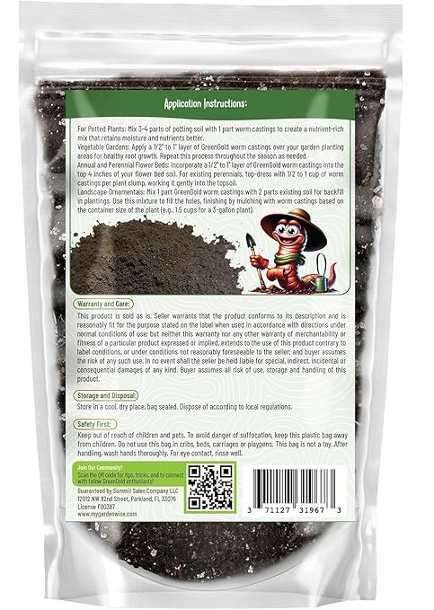 GARDENWISE Organic Worm Castings Earthworm Castings Fertilizer for Nutrient-Rich Soil and Healthy Plant Growth (5 QUARTS)