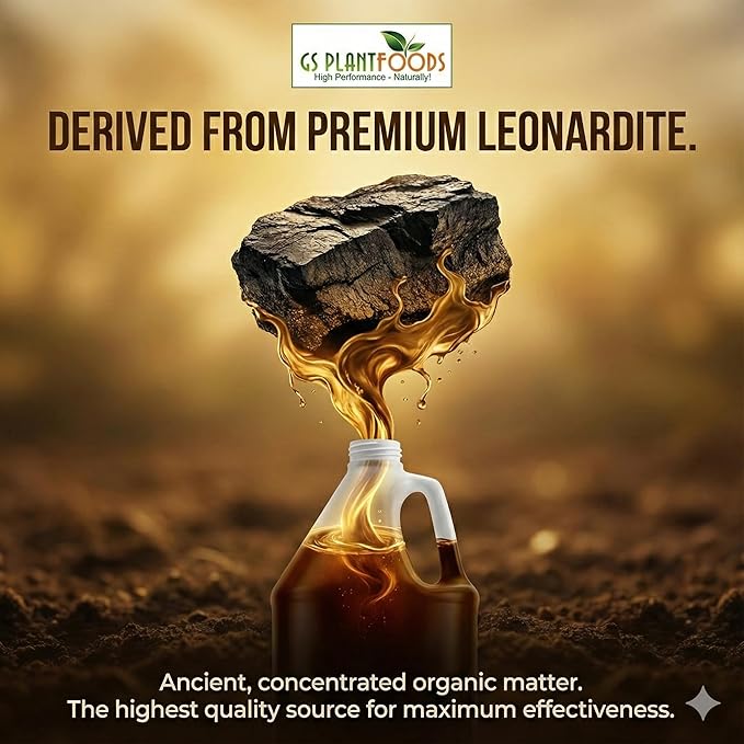 GS Plant Foods Humic Acid Soil Amendment – Leonardite-Derived Liquid Concentrate for Improved Soil Structure & Nutrient Availability – OMRI Listed for Organic Use – 5 Gallons (2 x 2.5 gl containers)