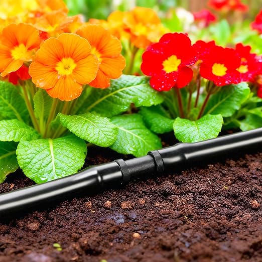 100 Pack Drip Irrigation 1/4" Barbed Coupling Fittings, Drip Line Barbed Coupler Connectors for 1/4 Inch Irrigation Tubing Micro Irrigation Connection Parts for Garden Sprinkler Systems