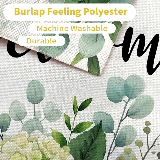 CROWNED BEAUTY Spring Garden Flag Hydrangea Eucalyptus 12x18 Inch Double Sided Small Seasonal Holiday Floral Decoration for Outdoor Lawn Yard