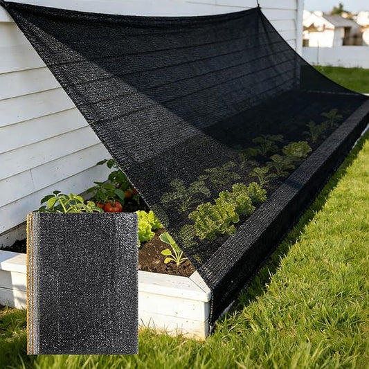 55% Shade Cloth for Garden,HDPE Cuttable Sun Shade for Plants,Mesh Garden Shade Cloth for Greenhouse Vegetables,Plant Heat Protection Black Cover for Patio Raised Bed (6×10FT)