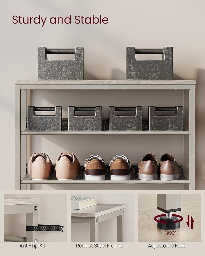 VASAGLE 5-Tier Shoe Rack, Adjustable, Freestanding