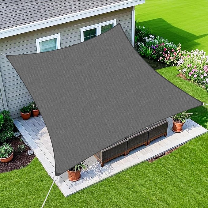 Amagenix Sun Shade Sail 20X32 Curved Edge Outdoor Shade Canopy Dark Grey Breathable 95% UV Block Shade Cloth for Patio Garden Backyard (We Make Custom Size)