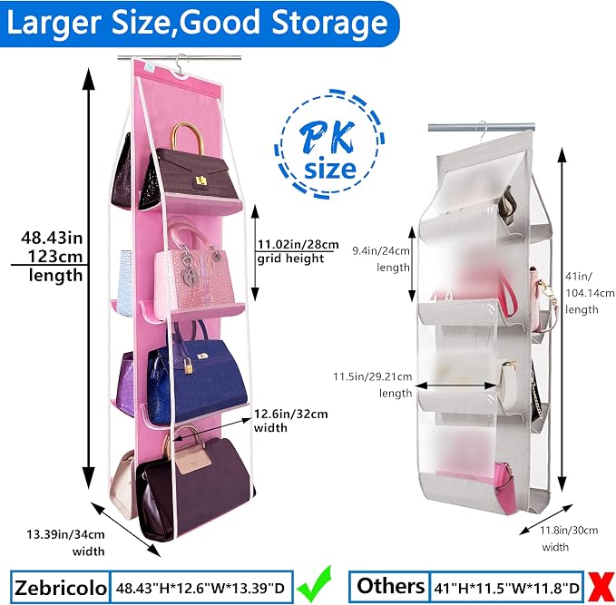 Purse Organizer for Closet, Heavy Duty Hanging Handbag Storage