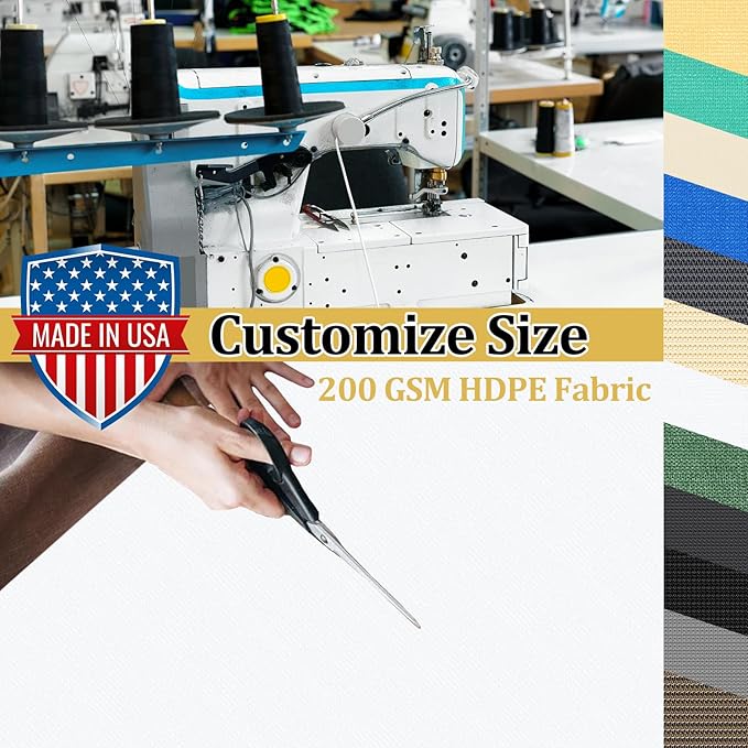Shade&Beyond Customized Size 90% Sun Shade Cloth with Grommets, 6' X 7' Pergola Shade Cover Canopy, Mesh Tarp Sun Screens for Patio, Outdoor, Garden, Backyard GN01, White
