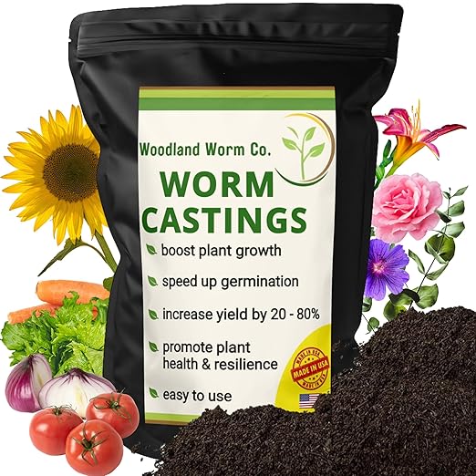 Earth Worm Castings for Plants 5 LB - Soil Amendment and Natural Fertilizer for Gardening, Vegetables, Lawns and Indoor Plants - Odor-Free, All-Natural