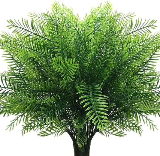 CATTREE Artificial Shrubs, Plastic Plants Bamboo Grass Fake Green Bushes Greenery Leaves Wedding Indoor Outdoor Home Garden Verandah Office Table Centerpieces Arrangements Decoration 6 pcs
