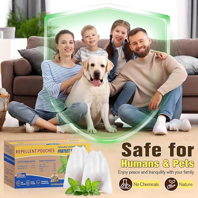 20 Pack Mouse Repellent Balls, Rodent Repellent for Indoor Use, Peppermint Balls for Rodents, Natural Rat and Mice Deterrent, Safe for Kids & Pets, for Rodent Control, Car Engines, Home, Garage