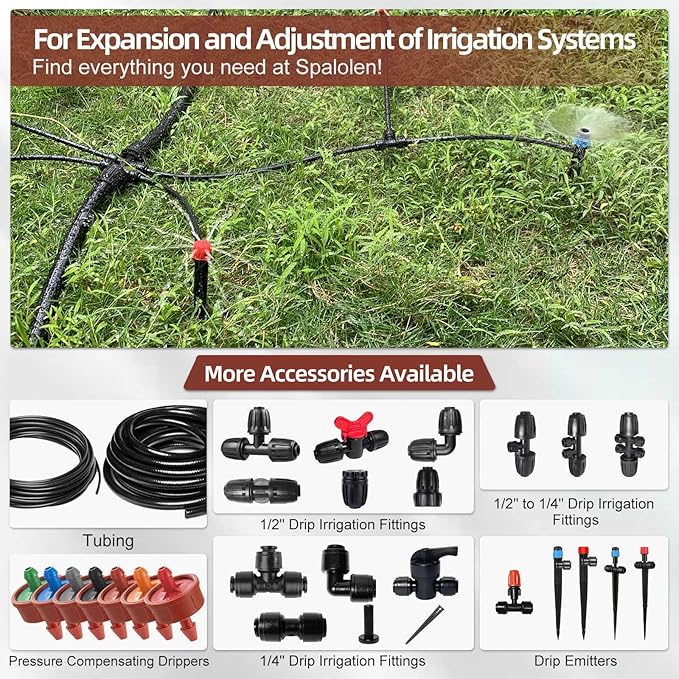 60PCS 0.75 GPH Pressure Compensating Drip Irrigation Spot Watering Drippers/Emitters, Self-Cleaning Constant Flow Drip Irrigation Emitters Heads Irrigation Drippers Parts for Drip Irrigation System