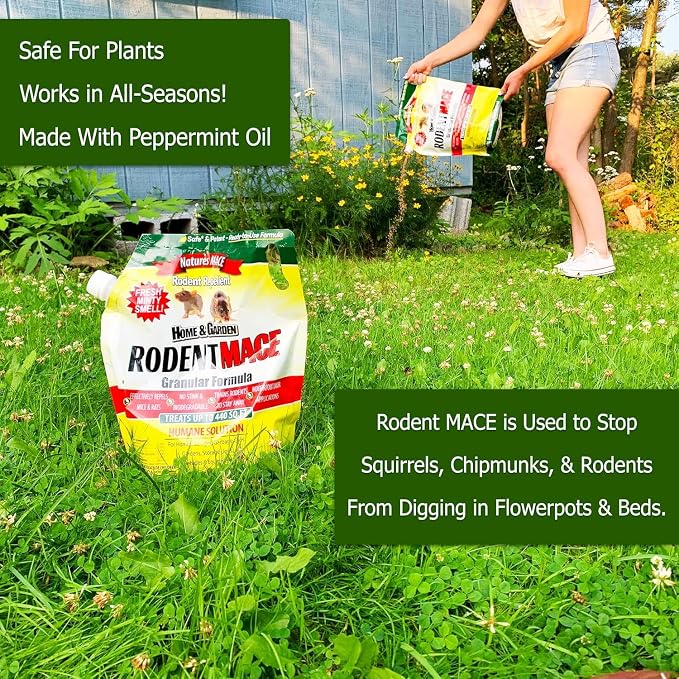 Nature’s MACE Rodent Repellent, 110 lb Granules, Outdoor & Indoor Rodent Repellent, Repel Mice, Rats, Rodents, Mouse and Rat Prevention, Peppermint Blend, Pet Safe, Plant Safe, Covers 22,000 Sq Ft