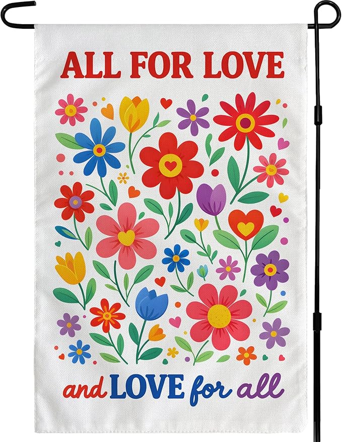 Pride Decorations - Rainbow Floral Pride Garden Flag | Pride Party Favors Supplies Decor for Outdoor Outside | Pride Accessories Backdrop Banner for Garden Porch Patio Lawn Yard