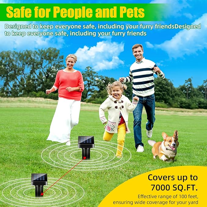 8 Pack Mole Repellent Ultrasonic Solar Powered Sonic Mole Spikes Outdoor Snake Repellent for Yard Vole Chipmunk Groundhog Gopher Repeller Waterproof Rodent Deterrent for Yard Lawn Garden Farmland