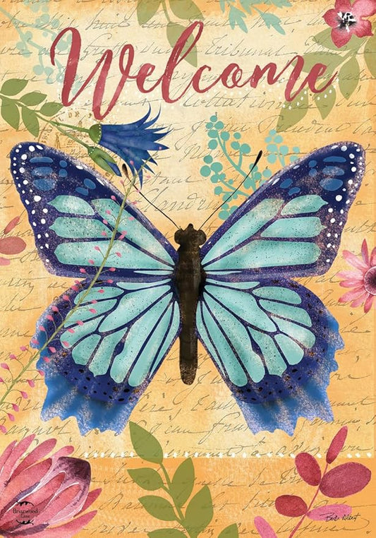 Beautiful Butterfly Spring Garden Flag 18" x 12.5" Briarwood Lane
