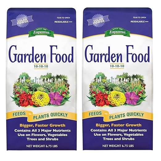 Espoma 10-10-10 Garden Food, 6.75-Pound Bag; Promotes Growth in All Flowering Plants, Trees, Shrubs, and Vegetables. Granular for Easy Application. Pack of Two.