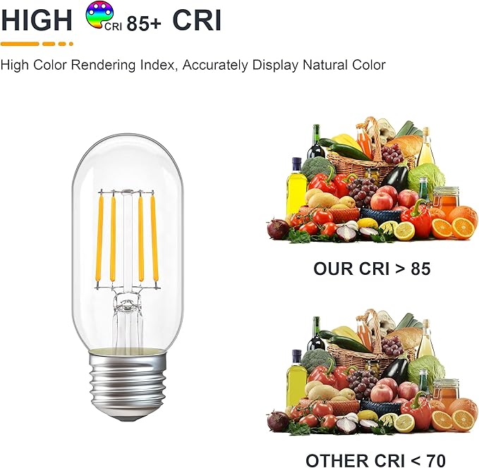 12V Low Voltage LED Tube Light Bulbs - Soft Warm 2700K 4W (Only for 12 Volt DC/AC)- 40W Equivalent E26 Standard Base T45 Bulb for RV, Landscape, Solar Battery System - 6 Pack