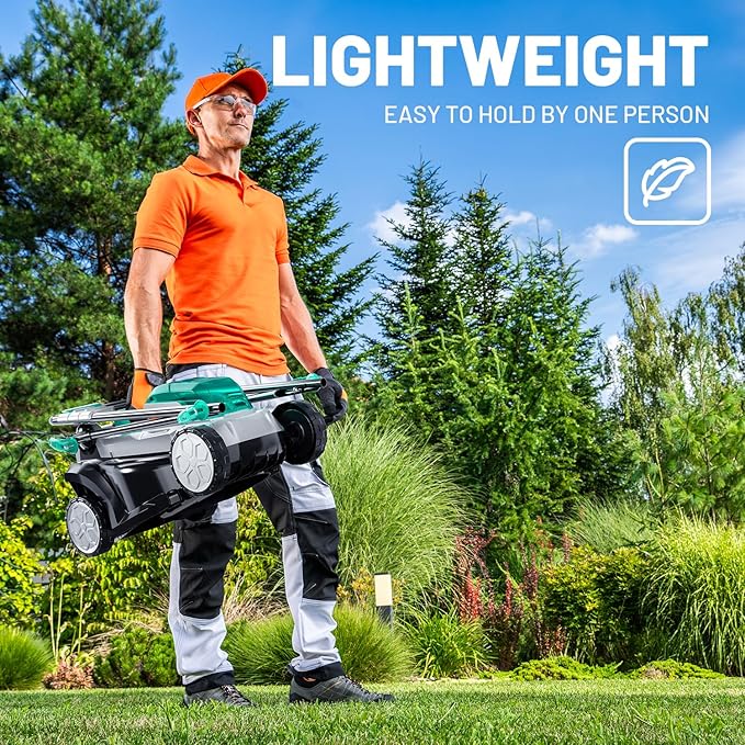 Litheli 13 Inch Cordless Lawn Mower, 5 Heights, 20V Electric Lawn Mowers for Garden and Yard, with Brushless Motor, 4.0Ah Battery & Charger Included