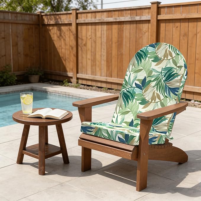 Outdoor Foam Adirondack Cushion, Water Repellent Foam Cushion for Adirondack Chairs Patio Furniture, 44 x 19 Inch, Lush Leaf Green