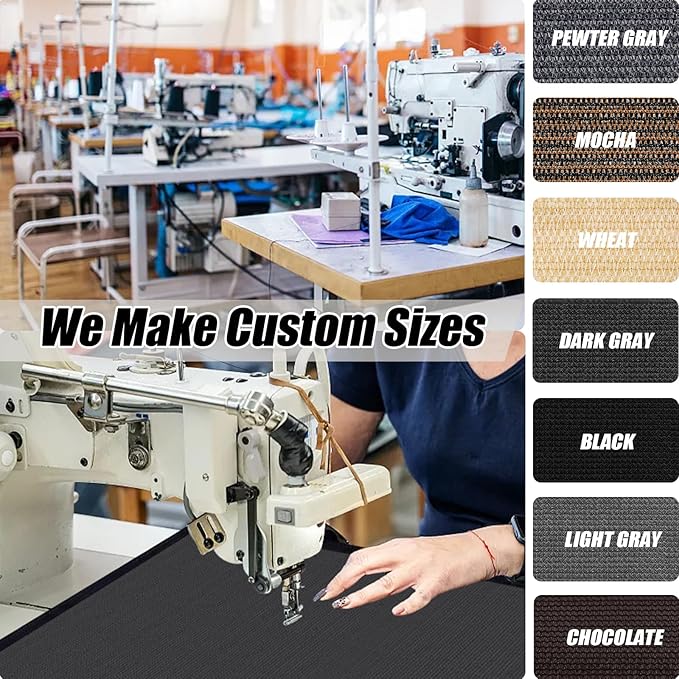 KANAGAWA 90% Sun Shade Cloth 6'X20' Custom Sizes Outdoor Porch Pergola Shade Cover Canopy with Grommets UV Block Privacy Screen for Patio Dark Gray