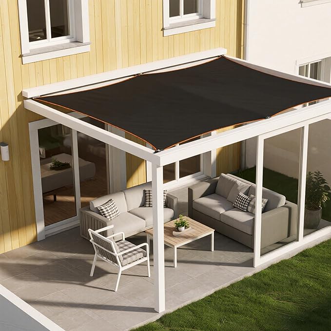 winemana 90% Shade Cloth, Dog Kennel Shade Cover, 20 x 20 FT Sturdy Durable Sunblock Shade Mesh Tarp with Grommets for Patio Plants Greenhouse Chicken Coop Porch