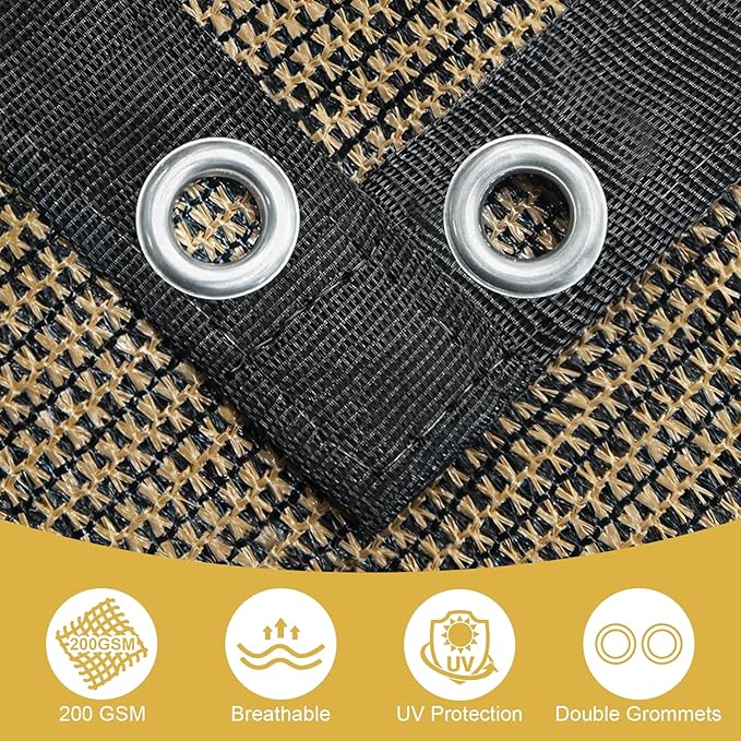 Shade&Beyond 90% Sun Shade Cloth with Grommets, 4' X 8' Pergola Shade Cover Canopy, Mesh Tarp Sun Screens for Patio, Outdoor, Garden, Backyard, Mocha