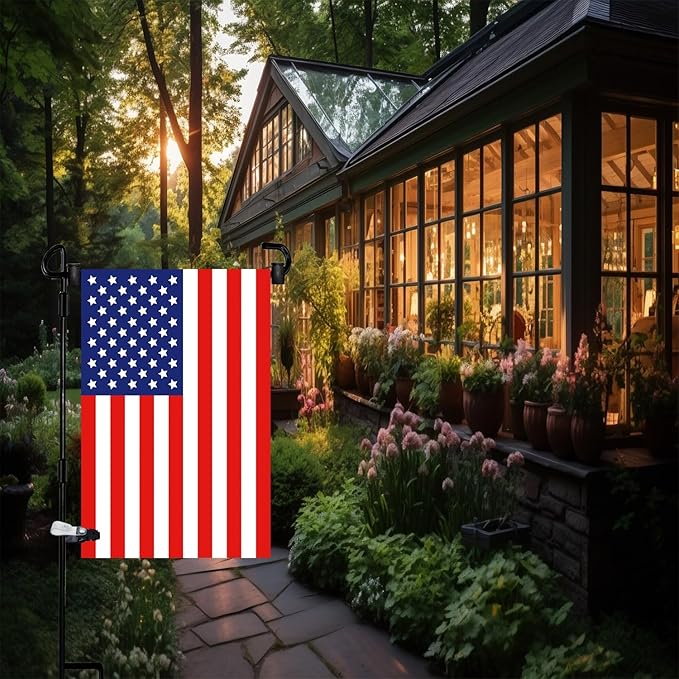 Garden Flag Pole Stand Holder, 4 Pack Garden Flags for Outside with Flag Stopper and Clip Waterproof Powder-Coated Paint for Flag Pole Holder for Outside House,Yard Flags for Outside