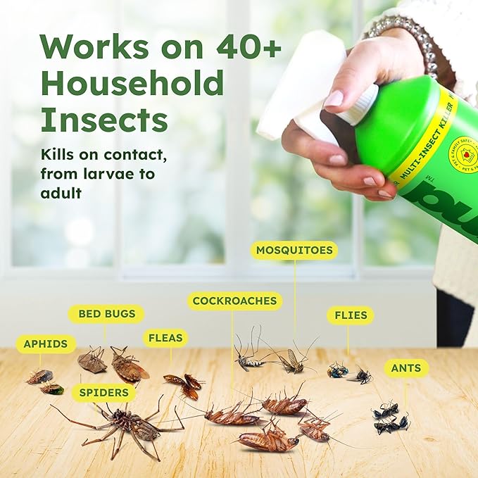 BugMD Empty Refillable Spray Bottle 32 oz. for Use Pest Control Essential Oil Concentrate (Sold Separately), Spray Bottle with 3 Sprays Modes