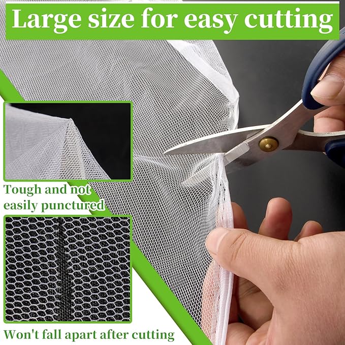 78 x 10 Ft Mosquito Netting for Garden Patio, Breathable Mesh Net for Bird and Insect Protection, Plant Cover for Vegetables, Fruits and Flowers, White 3x24m