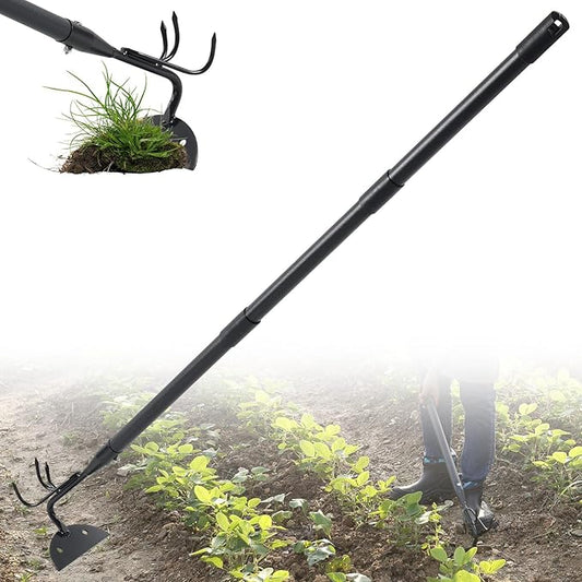 Lilyvane Garden Hoe, 2 in 1 Weeding Hoe and Cultivator Soil Tiller, 66" Long, Heavy Duty Hoe Garden Tool for Weeding, Loosening Soil, Cultivating, Gardening