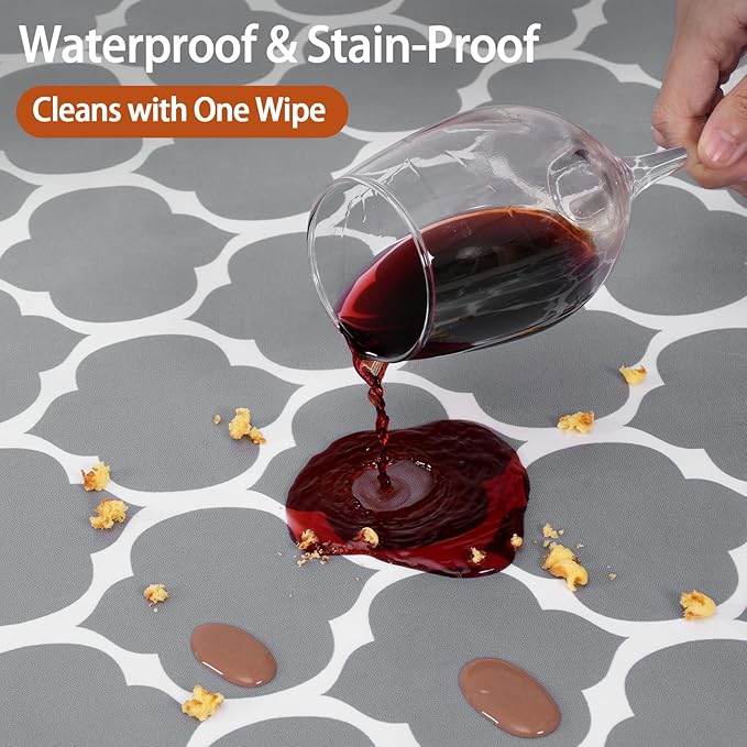 Fitted Round Tableclothes Drawstring Water Proof Table Cloth Polyester Indoor Outdoor Circular Covers for 45-54in Table Household Organization Gifts Patio Picnic Camping Festival Gadgets