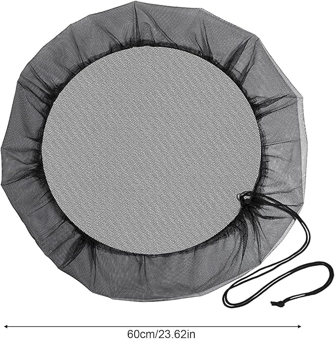 Mesh Cover for Rain Barrels - 39in Rain Barrel Netting with Drawstring, Water Collection Buckets Tank Protector Screen for Preventing Fallen Leaves in Outdoor Garden Eaves