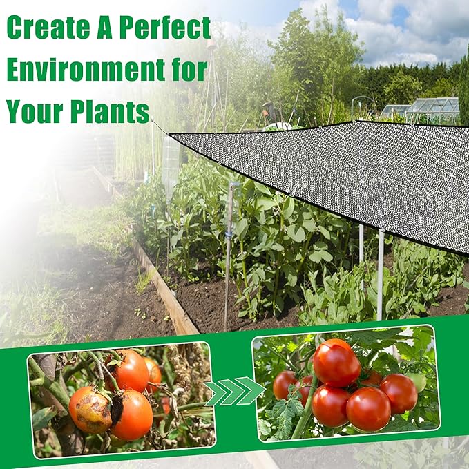 SPORTYOUTH 40% Shade Cloth for Garden, 6ft x 20 ft Mesh Tarp with Grommets, Black UV Resistant Outdoor Sunblock Shade Netting Cover for Greenhouse, Plants Vegetables Growing, Patio, Chicken Coop