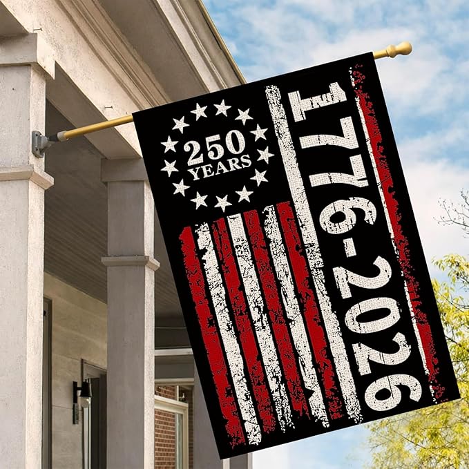 250 Anniversary Usa Garden Flags for Outside, 250 Anniversary USA Flag 1776-2026 Commemorative USA 250th Anniversary Banner 4th of July Decorations Patriotic Yard Sign Double-Sided Waterproof House Flag 28x40 Inch 250 Year American Flag