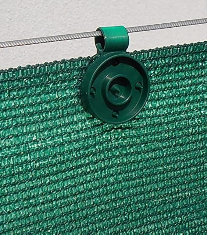 Shade Cloth Plastic Clips, UV Treated | 20 Pack, Color Green