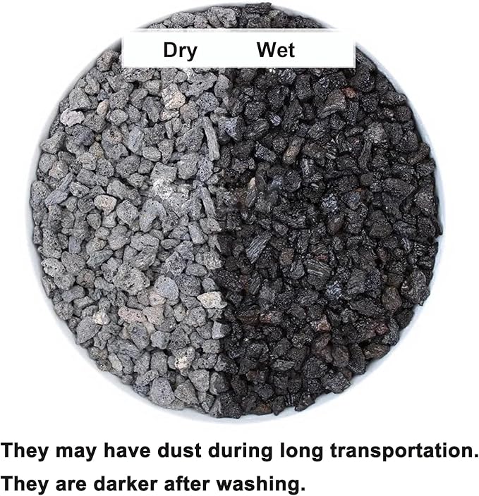 Boniosz 2lb Black Horticultural Lava Rock Soil Additive for Cacti, Vase Fillers, Succulents and Terrarium Plants - No Dyes or Chemicals - 100% Pure Volcanic Rock