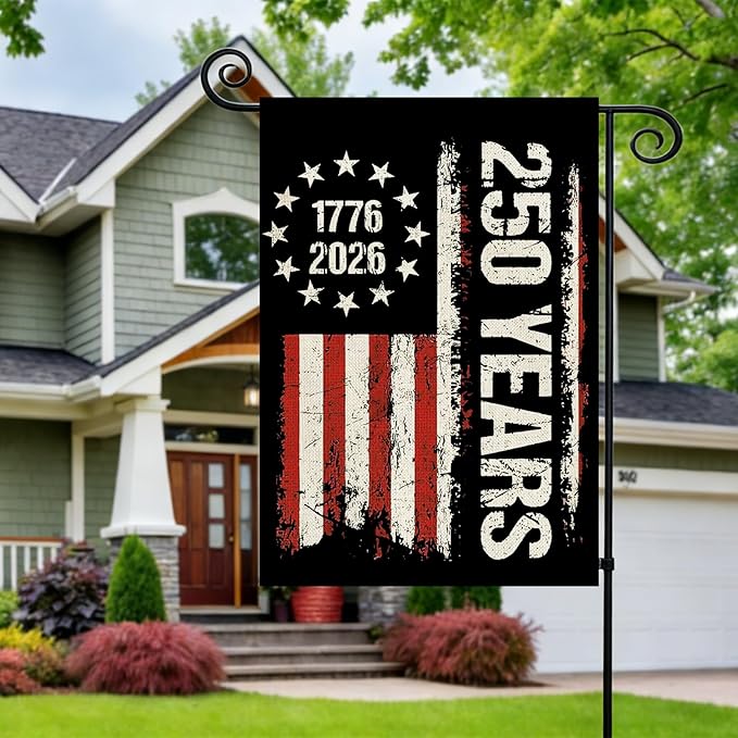 250 Anniversary Usa Garden Flags for Outside, 250 Anniversary USA Flag 250 Year American Flag 1776-2026 Patriotic 4th of July Decorations Yard Sign Double-Sided Waterproof Flag 12x18 Inch