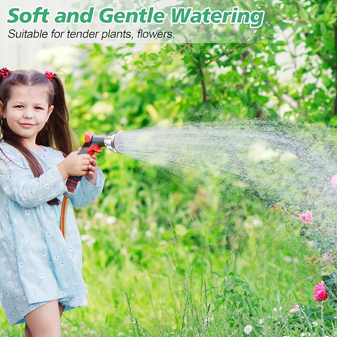 Dreyoo Water Nozzle with 2000 Tiny Holes, 3/4'' Aluminium Alloy Water Hose Nozzle with PTFE Thread Seal Tape for Outdoor Garden Watering Flowers, Plants, Greenhouse, Nurseryman, Container