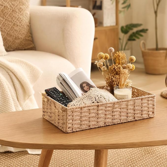 Wicker Toilet Paper Storage Baskets for Bathroom, Toilet Tank, Home Decor