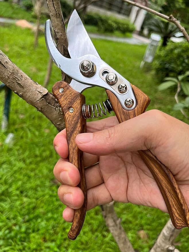 Garden Pruning Shears, Floral wire cutter, German Stainless Steel Blades, 1 inch Cut Capacity, Garden Snips for flowers with Non-Slip Handle, Lightweight & Ergonomic Professional