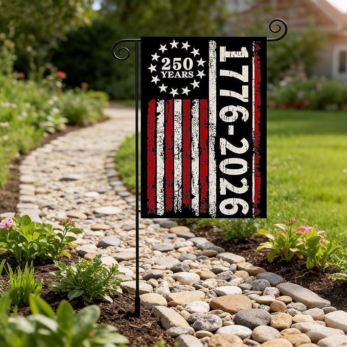 250 Anniversary Usa Garden Flags for Outside, 250 Anniversary USA Flag 1776-2026 250 Year American Flag Patriotic 4th of July Decorations Yard Sign Double-Sided Waterproof Flag 12x18 Inch