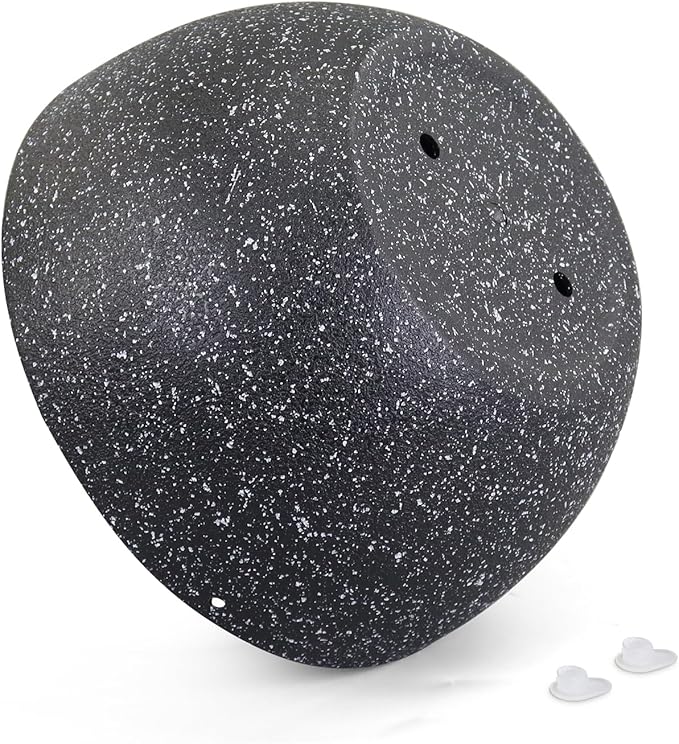 Meowell 8 inch Small Hanging Planters for Indoor Outdoor Plants, 2 Pack Hanging Flower Plant Pots with Drainage Holes and Chain for Porch, Plastic Hanging Baskets for House Plants, Speckled Black