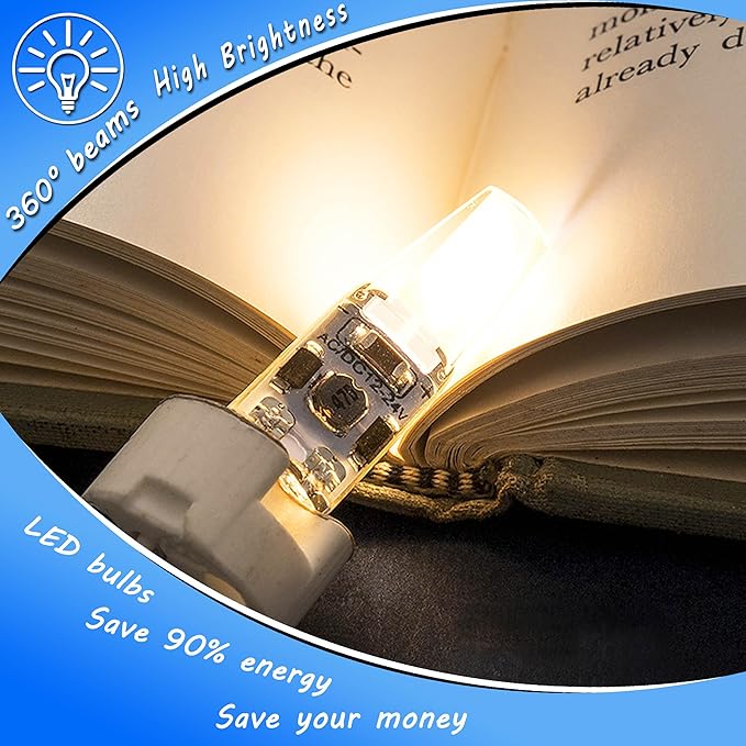 Heifymi G4 LED Bulb 3 Watt Equivalent 20W-35W Halogen Bulbs 2700K Warm White 350LM AC/DC 12-24 Volt for Landscape Lighting, Under Cabinet Lighting, Chandelier Lighting, Microwave Lighting,10 Pack