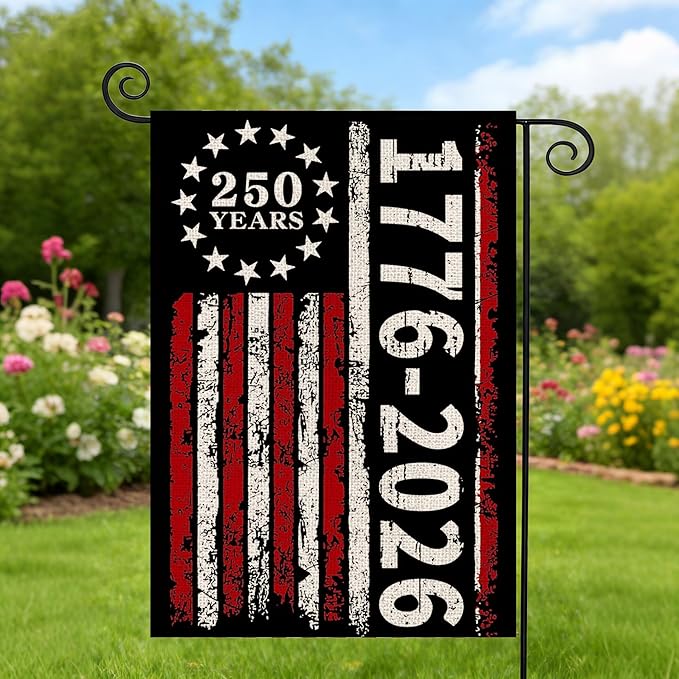 250 Anniversary Usa Garden Flags for Outside, 250 Anniversary USA Flag 1776-2026 250 Year American Flag Patriotic 4th of July Decorations Yard Sign Double-Sided Waterproof Flag 12x18 Inch