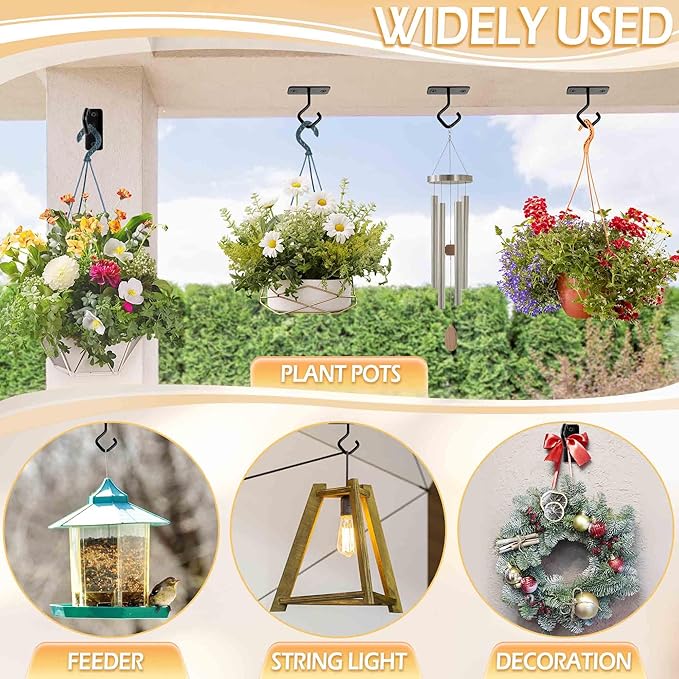 AJART Ceiling Hooks for Hanging Plants: Iron Plant Hanger for Wall Mount - 4 Pack/2.5 Inch Ceiling Hook for Indoor Use